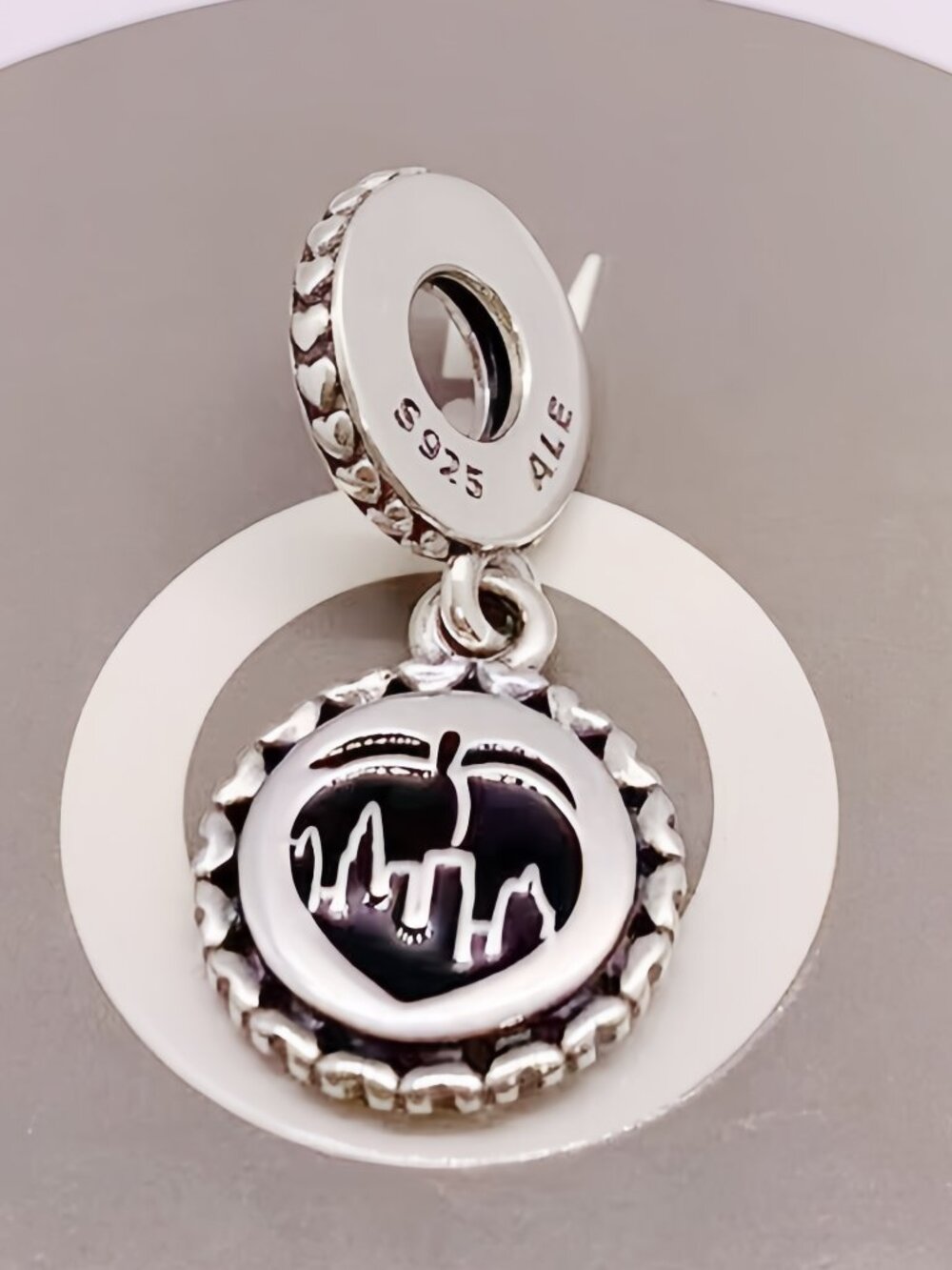 Pandora Atlanta Georgia Peach Dangle Charm Pendant, S925 Sterling Silver Jewelry